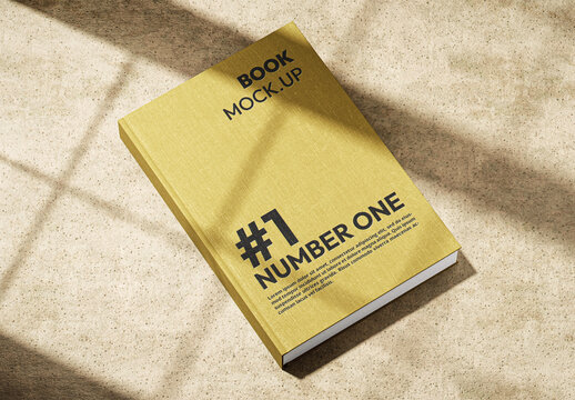 Golden Hardcover Book Mockup