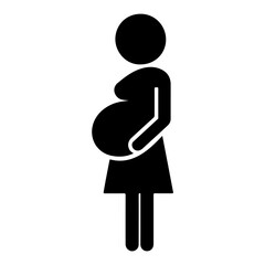 Elegant Icon Illustration of a Pregnant Woman Celebrating Motherhood