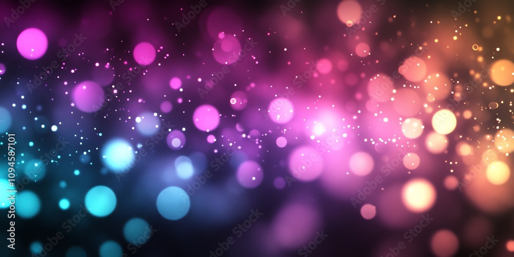 Poster A vibrant abstract background with colorful bokeh effects.