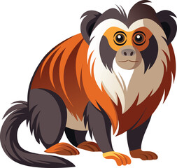 Fototapeta premium Tamarin Monkey Vector Illustration (1).eps