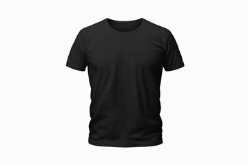 Naklejka premium Black t-shirt mockup on white background