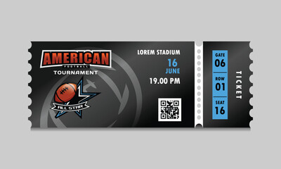 Modern professional design of american football ticket template design