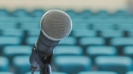 Conference Microphone Close up  Auditorium  Speech  Presentation  Public Speaking