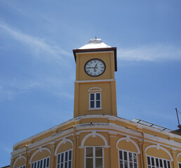Detailed view of windows, doors and balconies of city buildings 