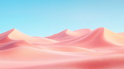 Obraz premium A Pink Desert Landscape Under a Pale Blue Sky