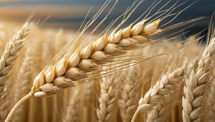 Naklejka premium High-resolution image of a golden ear of wheat isolated on a transparent or white background, perfect for use in agricultural, food, or farming-themed designs and creative projects.