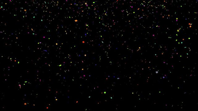 Confetti celebratory explosion Festive confetti popper falling dark background. Concept of elections, national events, celebration, joyous event, party. Events, Festivals, Birthdays Special days 4K 3D