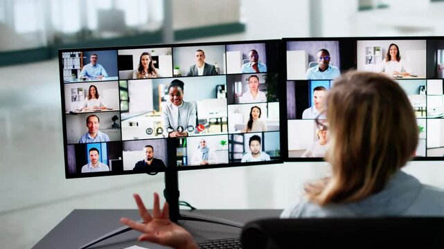 Video Conference Call. Remote Virtual Meeting