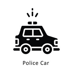 Police Car  vector Filled Outline Icon. ...  .. Eps 10 file