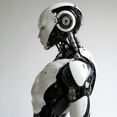 Exploring advanced robotics humanoid robot design technology lab futuristic environment close-up view innovation in ai