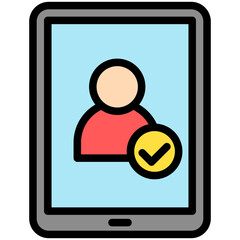 Attendance colored outline icon. use for modern concept, print, UI, UX kit, web and app development. Vector EPS 10, related to digital education, digital learning.