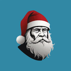 Christmas Santa Claus red hat vector style illustration