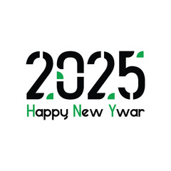 Happy New Year 2025 typography text design. Vector illustration for calendar, banner, poster, greeting card and invitation.