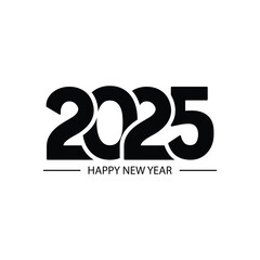 Happy New Year 2025 typography text design. Vector illustration for calendar, banner, poster, greeting card and invitation.