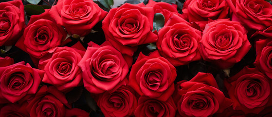 Obraz premium Beautiful roses in a garden, perfect for Valentine's Day, symbolizing love, romance, and affection