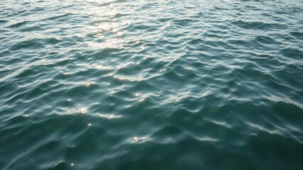 Obraz premium Rippling water surface with gentle waves reflecting sunlight, sunlight