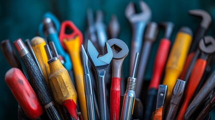 Obraz premium A Close-Up View of a Variety of Hand Tools
