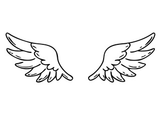 Obraz premium Creative illustration of angel wings in a minimal style suitable for various artistic projects or personal use