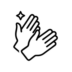 Obraz premium Clapping hands illustrate appreciation and celebration in various contexts, showcasing joy and support during performances or events in a minimalist design