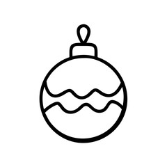 Decorative ornament hanging with wavy design for festive celebrations during winter holiday season in a minimalist style