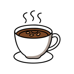 Obraz premium Enjoying a warm cup of coffee at home during a cozy morning while savoring the aroma of freshly brewed beans and taking a moment to relax and recharge