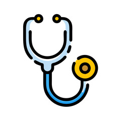Stethoscope illustration representing healthcare and medical services in a modern style suitable for educational and informative purposes