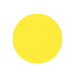 Bright Yellow Circle on White Background