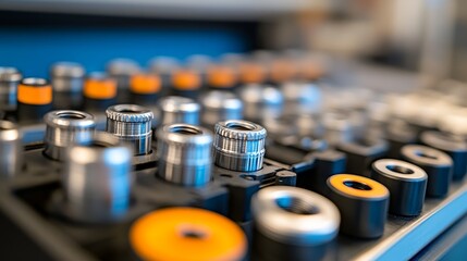 Close-up of a toolbox filled with various metal sockets