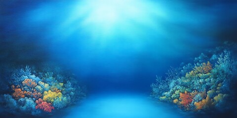 Obraz premium Serene ocean sunset scene with vibrant coral reef. Perfect for travel, nature, and ocean-themed projects.