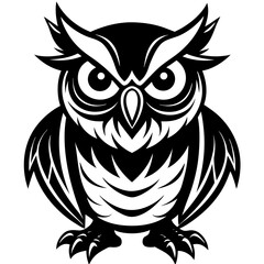 owl on white background