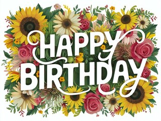 birthday card with sunflowers