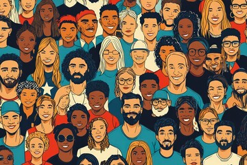 A diverse crowd symbolizing unity in the United States, showcasing diversity and togetherness.