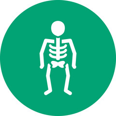 Skeleton glyph circle icon
