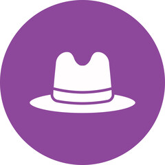 Hat glyph circle icon
