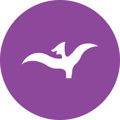 Pterodactyl glyph circle icon