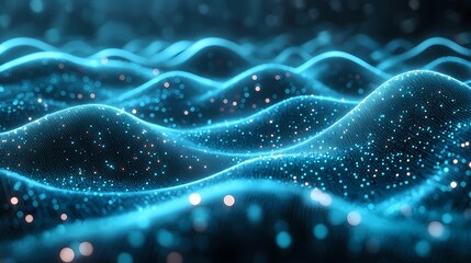 Digital technology Abstract wave particle illustration poster background