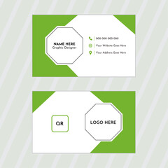 Modern and simple business card design with Green and White color
