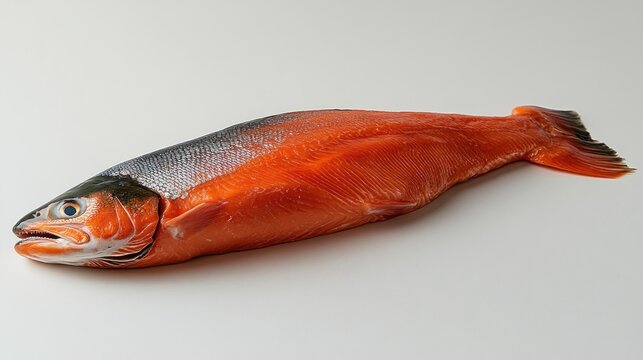 Fresh whole arctic char fish on white background.
