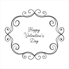 Decorative Valentine Hearts Frame Border Design.