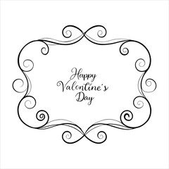 Decorative Valentine Hearts Frame Border Design.