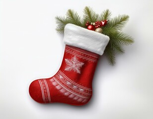 Christmas stocking isolated on white background