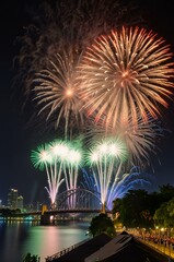 fireworks over the river