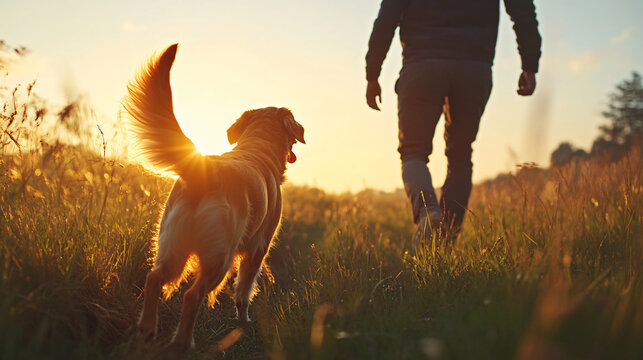 A dog happily wagging its tail as its owner returns home, radiating joy and excitement.