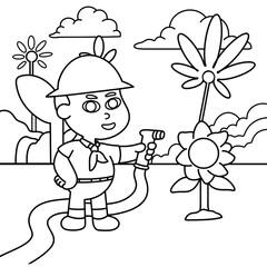 Coloring page farming