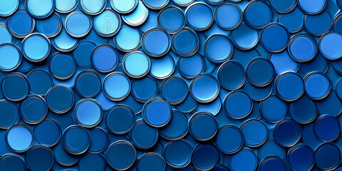 Abstract blue plastic circles background