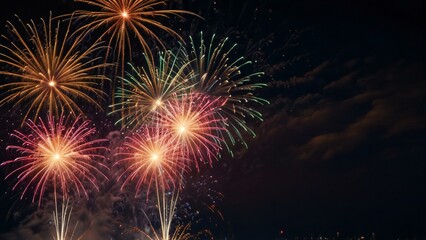 fireworks in the night sky