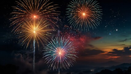 Fototapeta premium fireworks in the night sky