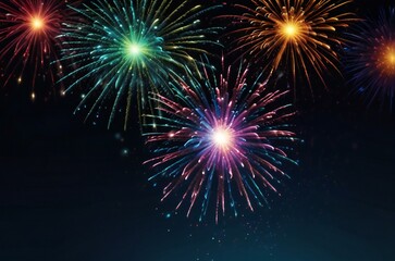 Fototapeta premium fireworks on the night sky