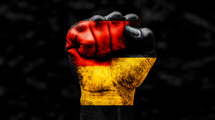 A Gritty, Realistic Fist Painted with a Flag, Symbolizing Strength and Resilience