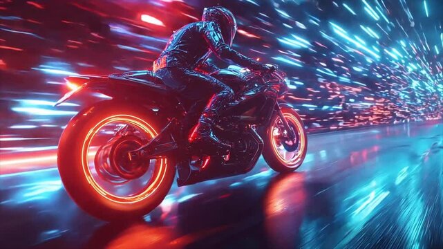 abstract futuristic superbike video background 